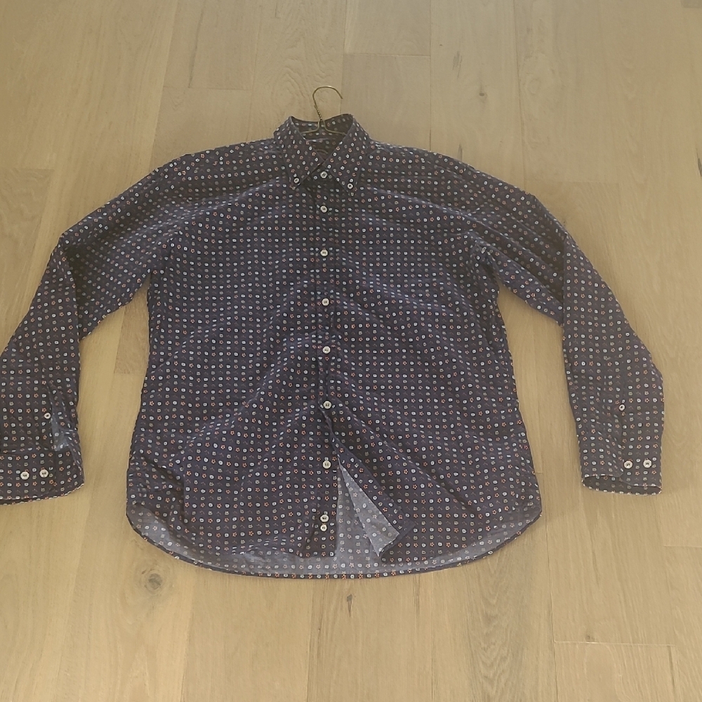 Paul & Shark Dark Blue Geometric Button Down Shirt